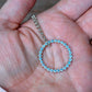 Infinity Necklace - Circle Eternity Pendant Necklace in Recycled Eco Friendly Sterling Silver - Blue Lab created - Made to order