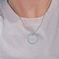 Infinity Necklace - Circle Eternity Pendant Necklace in Recycled Eco Friendly Sterling Silver - Blue Lab created - Made to order