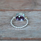 Ring Amethyst Purple Grape Amethyst Diamond Gold and Silver Bead Ring