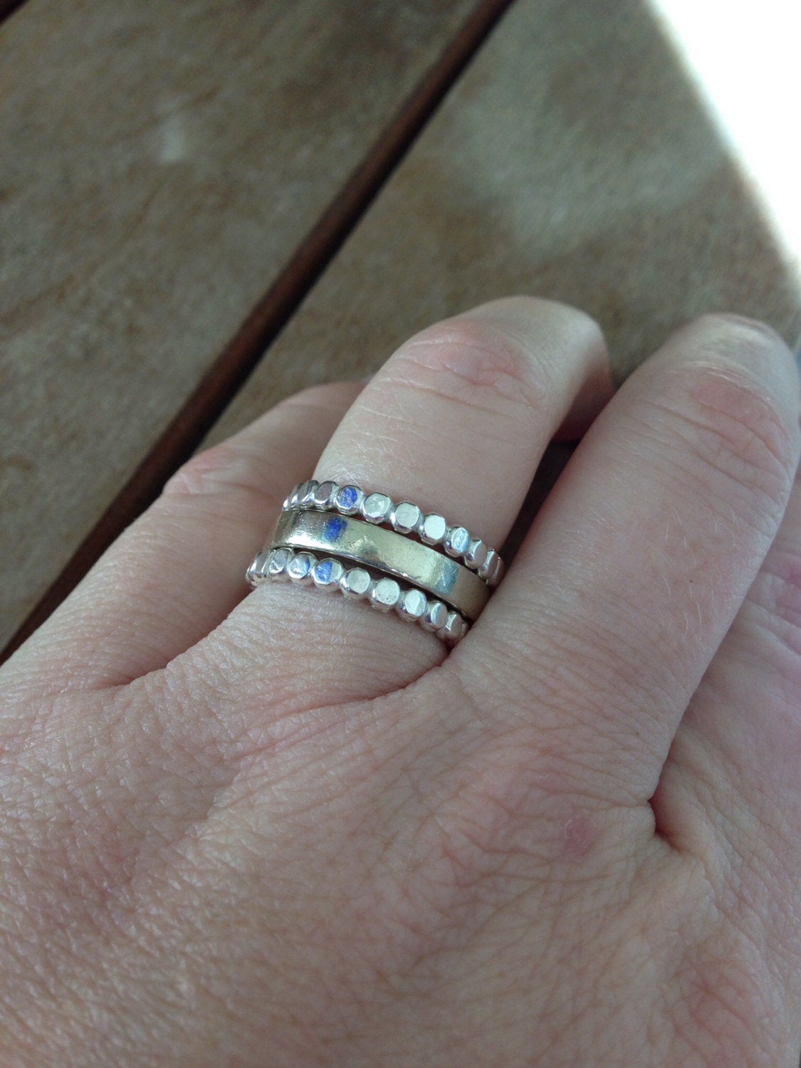 Silver Dotted Stack Bands Wedding Eternity Band Stacking Ring Guards Set of 2 Made of Recycled Sterling Silver