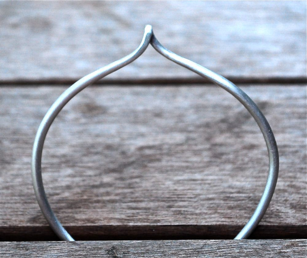 Wishbone Bracelet Cuff - Chevron Bracelet - Bangle Made in Sterling or Gold Matte Brushed or Shiny