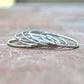 Classic Ring Stack - Recycled Argentium Silver Stacking Rings The Skinny Stack Set of 6