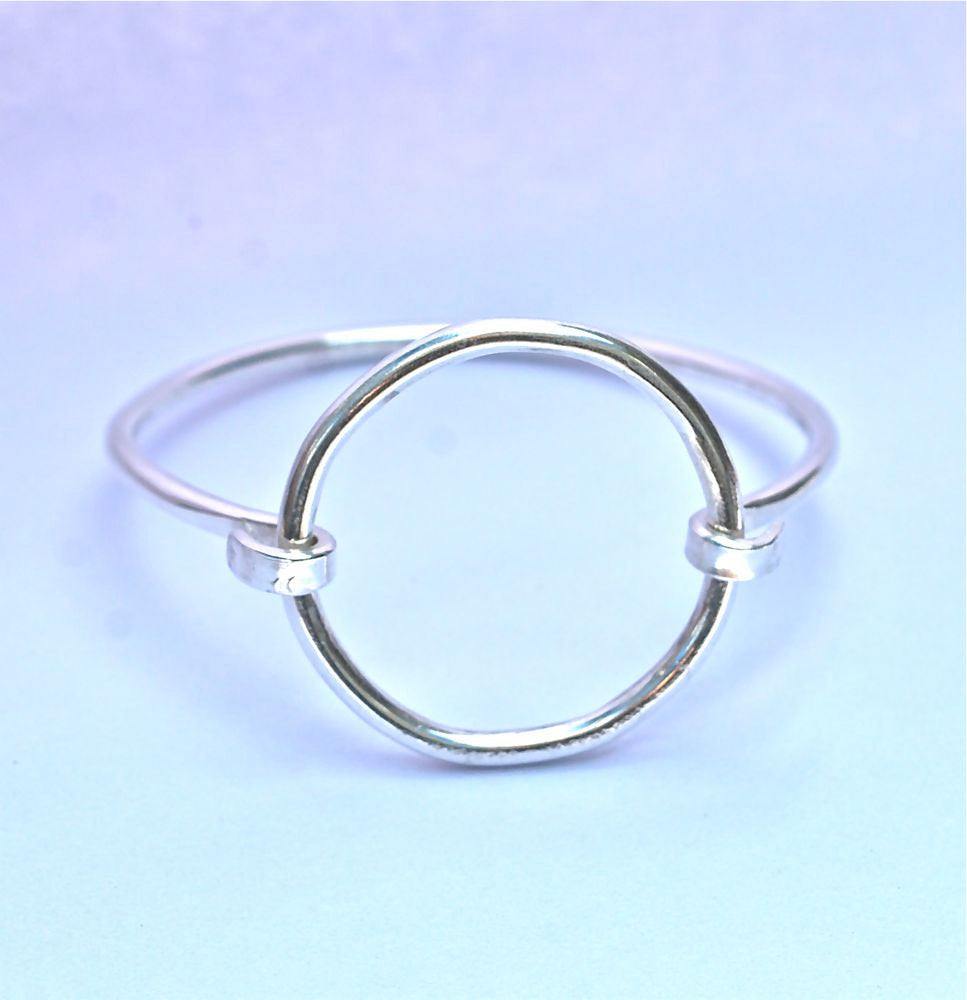 Sterling Cuff Bracelet - Silver Bangle Bracelet - Eternity Circle Cuff Bracelet Recycled Sterling Silver Made to Order