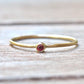 14k gold Red Ruby Stacking Ring - Stackable Wedding Ring - Engagement Ring - July Birthstone Ring - 14kt White or Yellow Gold Ring