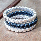 Silver Eternity Band Stack Rings Wedding Rings Eternity Band  Stacking Rings  Birthstone Gemstone Stack Rings - Set of 3 in Recycled Sterling Silver