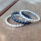 Silver Eternity Band Stack Rings Wedding Rings Eternity Band  Stacking Rings  Birthstone Gemstone Stack Rings - Set of 3 in Recycled Sterling Silver