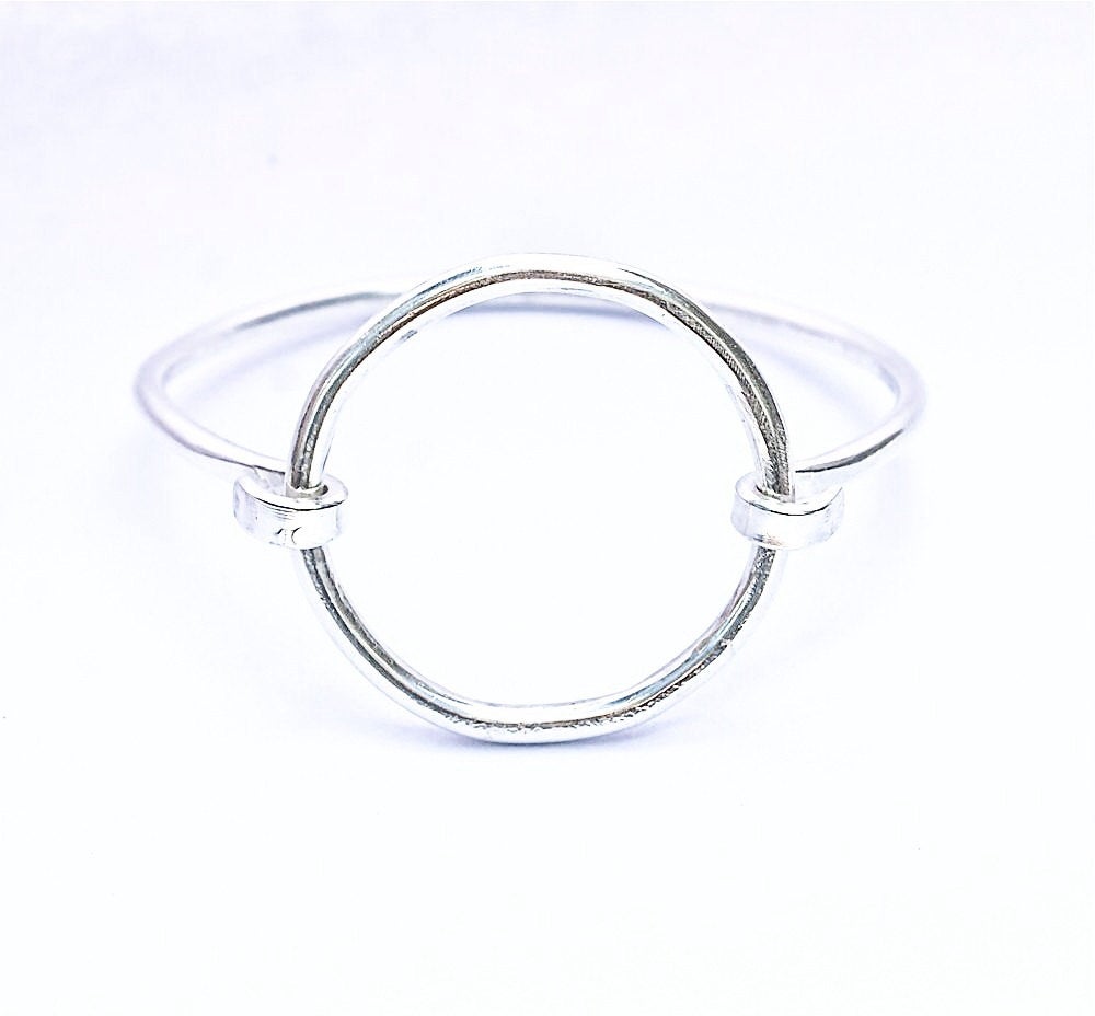 Sterling Cuff Bracelet - Silver Bangle Bracelet - Eternity Circle Cuff Bracelet Recycled Sterling Silver Made to Order