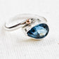 Blue Topaz Sterling and Rose Gold Droplet Ring