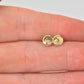 Disc Earrings Diamond Studs Gold Earrings - Diamond Pebble Disc 14K Gold Earrings - Diamond Stud Earrings - White Diamond Earrings