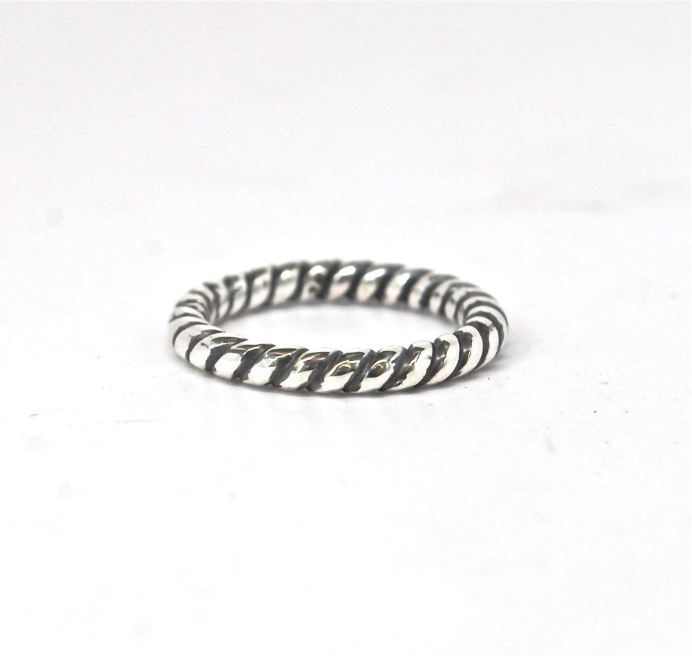 Silver Rope Band, Silver Cable Rope, Twist Braided Stackable Silver Band, Twist Band Ring, Twist Stack Ring, Twist Band Engagement Ring