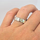 Diamond Ring Band 3mm Rose Cut Diamond Ring - Sterling Silver Men's Wedding Ring - Handmade Wedding Band - Diamond Wedding Band