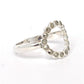 Silver Marcasite Halo Ring - Circle Karma Ring - Infinity Ring - Disc Ring - Gemstone Circle Ring - Diamond Marcasite Circle Ring