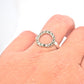 Silver Marcasite Halo Ring - Circle Karma Ring - Infinity Ring - Disc Ring - Gemstone Circle Ring - Diamond Marcasite Circle Ring