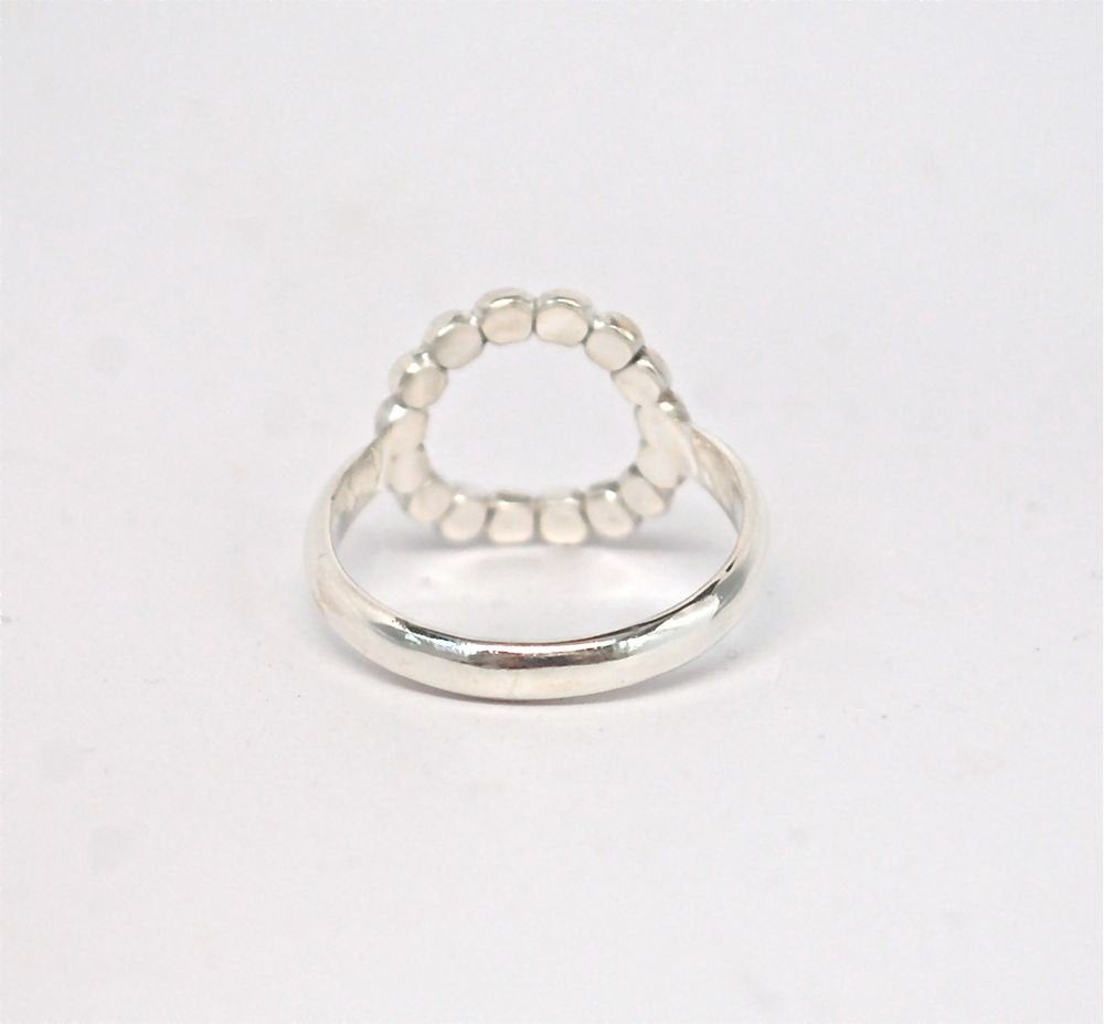 Silver Bubble Halo Ring - Circle Karma Ring - Infinity Ring - Disc Ring - Circle Ring