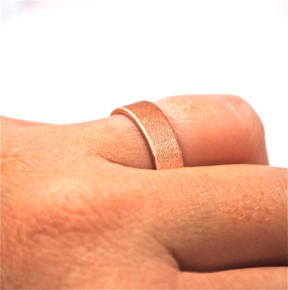 14k Gold Wedding Band - 14k Rose Gold Men's Wedding Ring - Handmade Wedding Band - Customizable Wedding Band