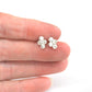 Silver Stud Earrings 925 Sterling or Gold Quatrefoil Studs Made to Order Recycled Silver or Gold 14k White Rose or Yellow Gold