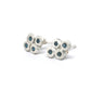Blue Diamond Quatrefoil Triangle Diamond Shape Studs Recycled Silver or Gold 14k White Rose or Yellow Gold