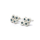 Blue Diamond Quatrefoil Triangle Diamond Shape Studs Recycled Silver or Gold 14k White Rose or Yellow Gold