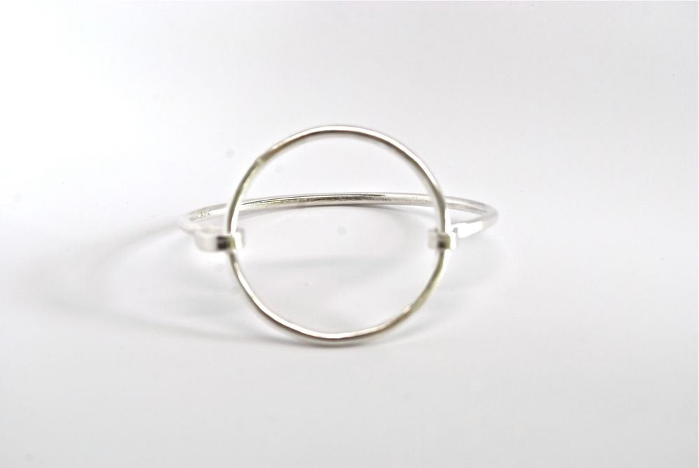 Sterling Cuff Bracelet - Silver Bangle Bracelet - Eternity Circle Cuff Bracelet Recycled Sterling Silver Made to Order