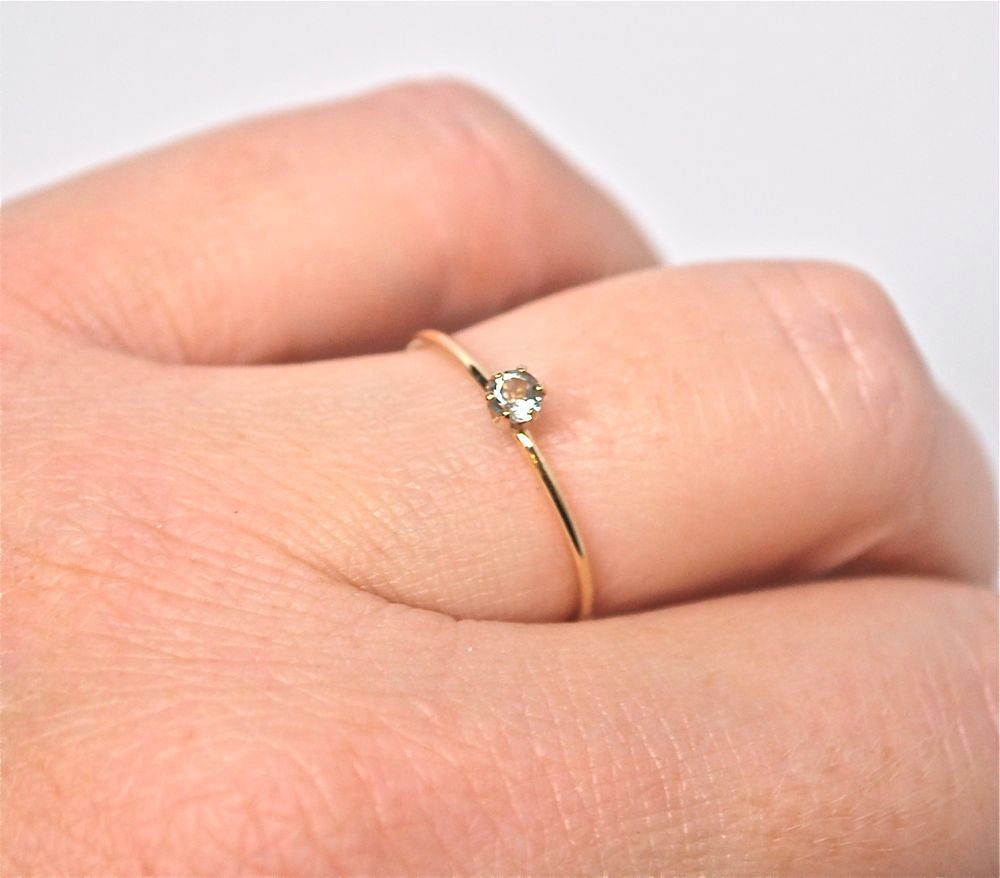 Green Amethyst Prasiolite 14K Gold Ring Made to Order February Birthstone Stackable Ring Birthstone Stacking Ring