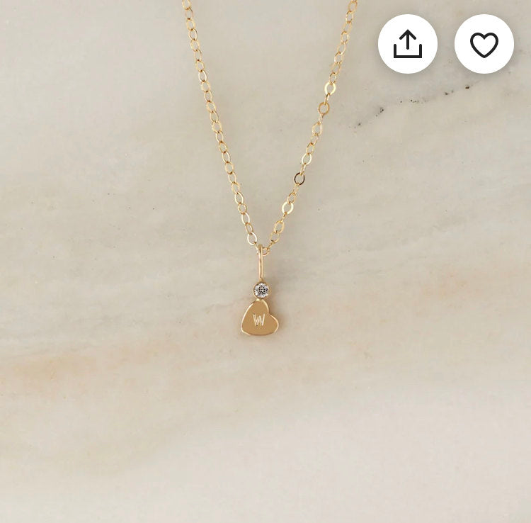 14k Rose Gold Heart Pendant with Natural Diamond