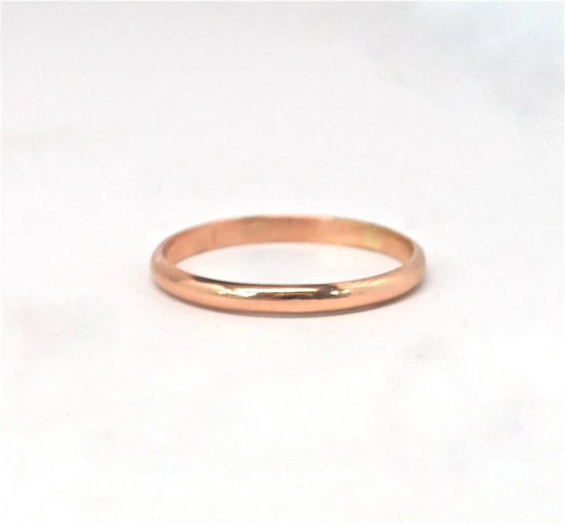 Rose Gold Wedding Band, Stackable Gold Band, Simple Engagement Ring, Rose Gold Band, Engagement Band, Half Round Band, Simple Rose Gold Ring