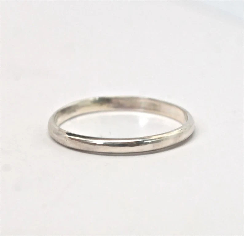 Sterling Silver 925 Wedding Band Stackable Band Engagement Ring Made to Order Handmade Wedding