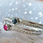 Twist Band Stacking Tiny July Birthstone Ring • Pink Ruby Dainty Silver Ring - Gemstone Ring - Mothers Ring - Gift for Her - Thin Stacking