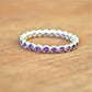 14k solid gold purple amethyst eternity band