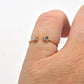 Diamond and Aquamarine Cuff Ring 14k Gold