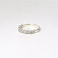 White Topaz 2mm- Half Eternity Band Sterling Silver Gemstone Birthstone Wedding Band Made to Order