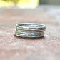 Thin Shiny Hammer Faceted and Forged Bands 7 Gold Rings - 10k Recycled Gold Stack Rings - Skinny Stack - Delicate Bands