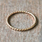 Thin Twisted Rope Band 14k solid yellow gold twist band - Recycled Gold