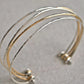 Skinny Thin Shiny Hammered Mixed Metal Forged Bracelet Statement Silver and Gold Skinny Bangle Stack
