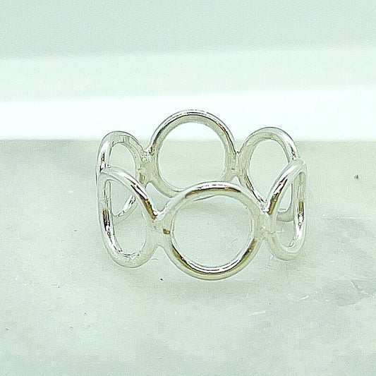 Infinity Circle Band 14k Yellow or White Gold or Sterling Silver