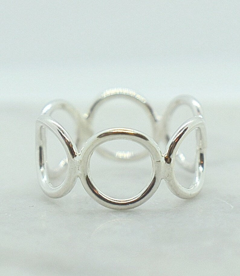 Infinity Circle Band 14k Yellow or White Gold or Sterling Silver