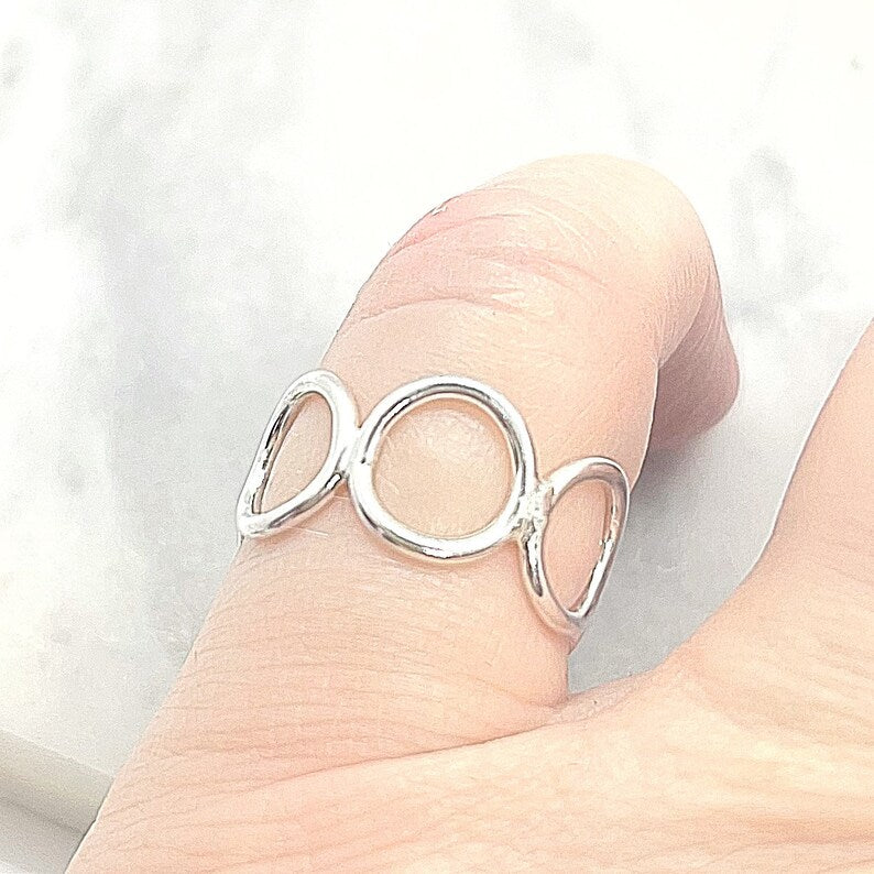 Infinity Circle Band 14k Yellow or White Gold or Sterling Silver