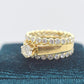Diamond Beaded Stack Set 14k Gold Made to Order Handcrafted Ring Eternity Bands