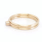 Princess Cut Square Red Garnet and Gold Ring and Two 14k Gold Stackable Spacer Bands in Matte Finish