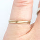 Princess Cut Square Red Garnet and Gold Ring and Two 14k Gold Stackable Spacer Bands in Matte Finish