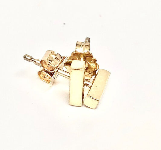 14k Solid Gold Bar Stick Line Stud Earring, Gold Bar Earring, Unisex, Everyday Earrings, Minimalist, Sterling Bar Studs 5mm x 1.5mm
