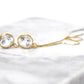Yellow Gold 18k Threader Earrings 2 carat White Topaz