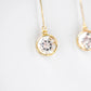 Yellow Gold 18k Threader Earrings 2 carat White Topaz
