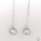 14K White Gold Threader Earrings 2 carat White Topaz