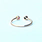 Ring open cuff gemstone ring Mother's Birthstone Ring 14k white, yellow or rose gold-emerald green May - pink tourmaline October