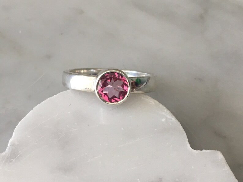 Topaz Ring, Topaz Engagement Ring, Pink Topaz Statement Ring, October Birthstone Ring, Woman Pink Topaz Ring, Gift for Her, Precious Topaz