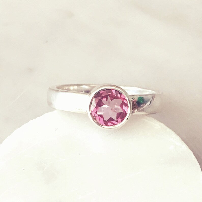 Topaz Ring, Topaz Engagement Ring, Pink Topaz Statement Ring, October Birthstone Ring, Woman Pink Topaz Ring, Gift for Her, Precious Topaz