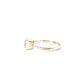 14k White Gold 6mm Princess Cut Peridot Tapered Bezel Ring