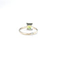 14k White Gold 6mm Princess Cut Peridot Tapered Bezel Ring