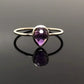 Purple Amethyst Rose Cut Pear Gemstone in 14k Rose, White or Yellow Gold